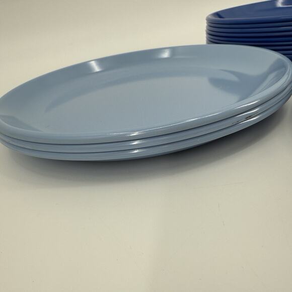 14 Rubbermaid Melamine Melmac 8” Dinner Salad Lunch Plate 3838 Assorted Blues - Picture 5 of 12